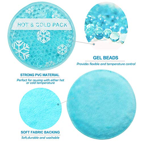 OLESILK Small Round Gel Beads Ice Packs with Cloth Backing, 6 Packs