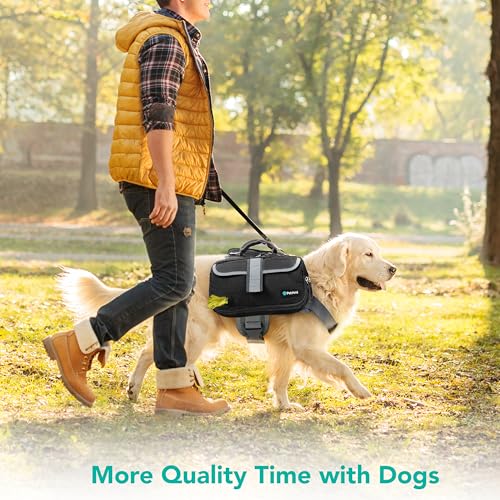 PetAmi Dog Backpack for Medium Large Dogs, Hiking Saddle Bag, Black - color: Black, size: Medium