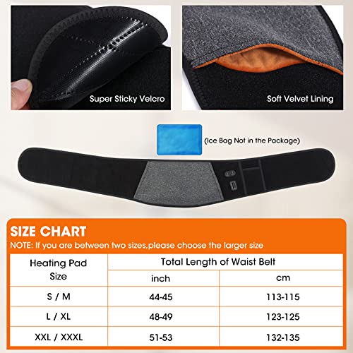 CUEHEAT Heated Waist Belt, Lower Back and Belly Heating Pad, Rechargeable