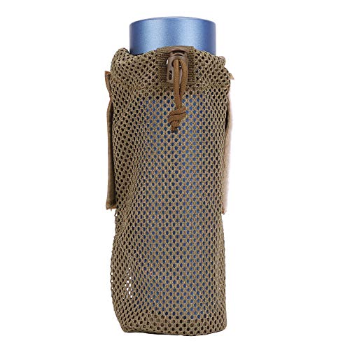 Water Bottle Pouch Molle Tactical Holder Storage Bag for 17oz Carrier Foldable Lightweight Military Mesh Water Bottle Sleeve Bag for Backpack - color: Coyote Brown-nylon