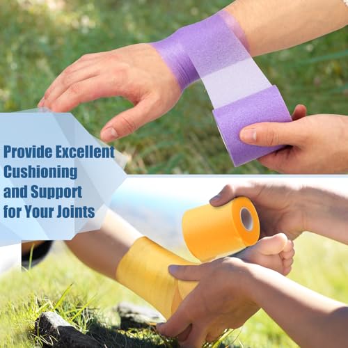 Pre Wrap Athletic Tape 2 Pack, 2.76 Inch x 30 Yards Foam Underwrap, Orange - color: Orange