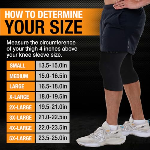 Doc Miller Knee Compression Sleeve Brace for Men & Women - color: Black