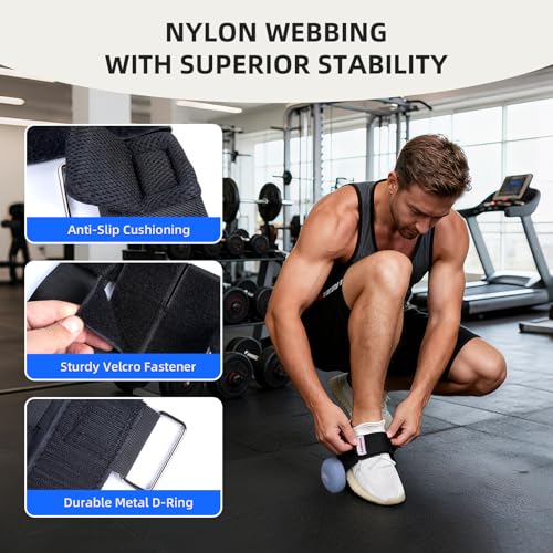 Original Dumbbell Foot Attachment Heavy Duty Durable, Practical Leg Ankle Curl Attachment Adjustable, Tbialis Raise Trainer Weight Holder Foot Strap for Weight Monkey Feet Foot Weights for Exercise