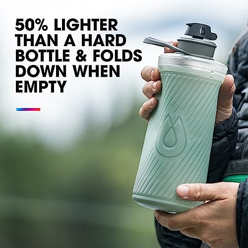 HydraPak Flux Collapsible Backpacking Water Bottle (750ml, 1L, 1.5L) - color: Redwood Red, style: 750ml/25oz