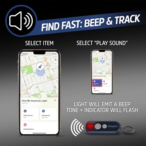 Energizer Find Me Keychain Light, Apple Find My Bluetooth Tracker, Blue - color: Blue