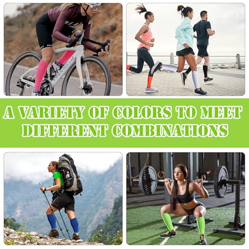 6 Pairs Calf Compression Sleeve for Men and Women, Calf Sleeves, Anti Slip Design, Footless Compression Sock for Running Athlete Cycling(6 Colors)