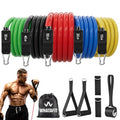 WHATAFIT Resistance Bands with Handles, 150 lb Exercise Bands Set - color: Multi