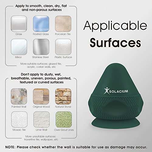 Solacium Mountable Massage Therapy Tool - Multi-Surface Suction Cup Wall Massage Tool for Sore Muscles, Myofascial Release, Stress Relief, Trigger Point and Deep Tissue Massage (Dark Green) - color: Dark Green