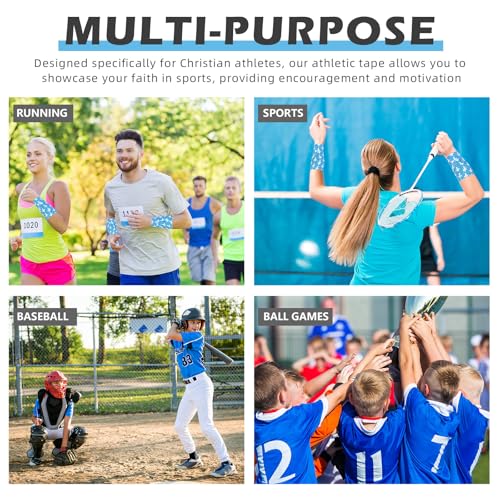 TrelaCo 1 Pcs Cross Wrist Tape Christian Athletic Tape, Blue - color: Blue