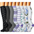 FEYHAY Copper Compression Socks (8 Pairs) 15-20 mmHg Circulation is Best Athletic & Daily for Men & Women, Running, Climbing - color: 10 Colour Mixture, size: Small-Medium