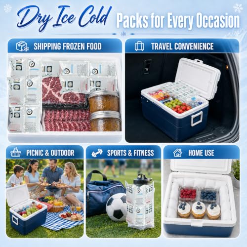 Shipping Cold Packs Dry Ice for Shipping Frozen Food, Flexible Cold Ice Pack Sheets for Coolers, Long Lasting Freezer Ice Packs 14'' X 13'' 144Cells - style: 6X4cell 6sheet - 144cells