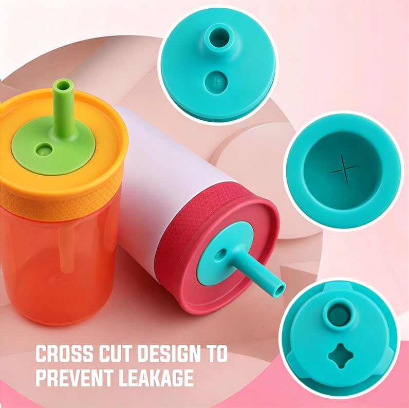 Replacement Silicone Bite Valve&Straws Parts for Owala Kids tumbler 12oz - color: Green Blue