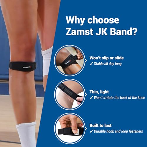 Zamst JK Band Sports Patella Band - Patella Knee Brace with Pressure Paid for Tendon Pain Relief - For Light Sports, Running, Hiking, Tennis, Athletics - size: X-Large