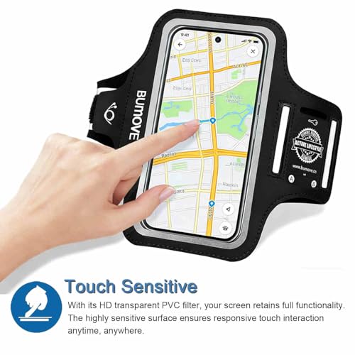 Running Armband Phone Holder with Headset Locker Fits up to 6.8" - size: G6.8"