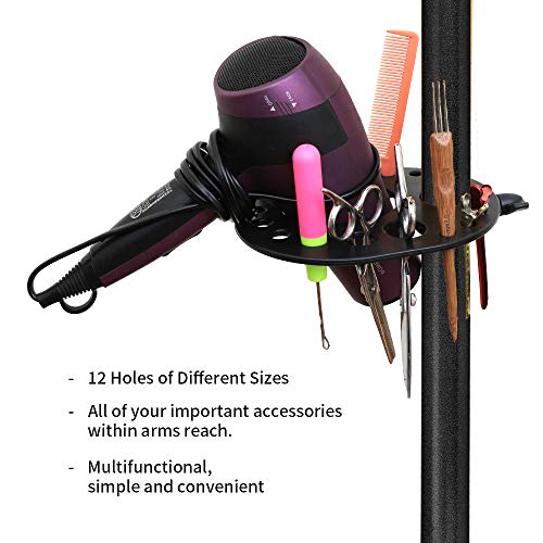 ZQIAN BEAUTY 55 Inch Heavy-duty Wig Head Stand, Adjustable Metal Mannequin Head Stand Tripod For Hairdressing Training Head, Wig Stand Tripod with Tool Tray (Black, Mannequin Head Not Included) - color: Black, size: 55 Inch