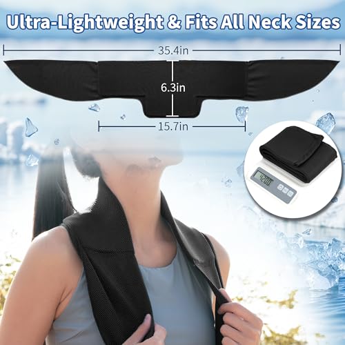 Widened Cooling Neck Wraps Long Lasting Neck Ice Pack Wrap - color: Black