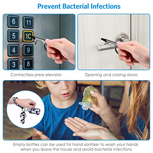 AMIR Safety Keychain Set for Women and Kids, 10 Pcs Safety Keychain Accessories with Sound Personal Alarm, Whistle and Pom - color: Cow