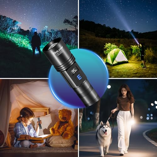 3Pack Rechargeable Flashlights 10000 High Lumens, Super Bright Flashlight with LCD Digital Display, 5Modes Adjustable LED Flashlight Tactical Flashlights High Powered, Flash Lights for Emergency - size: 4 Pack