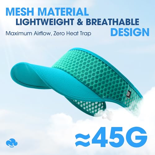 LONGLONG Sports Sun Visor Hat with Non-Slip Toggle Breathable for Women Men - color: Teal