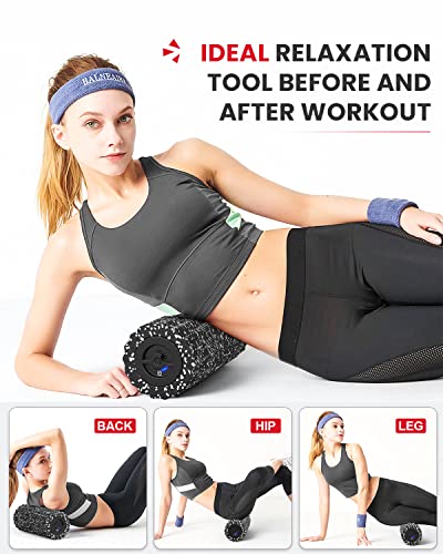 FITINDEX Vibrating Foam Roller for Exercise,4 Vibration Speeds,Rechargeable - color: Black