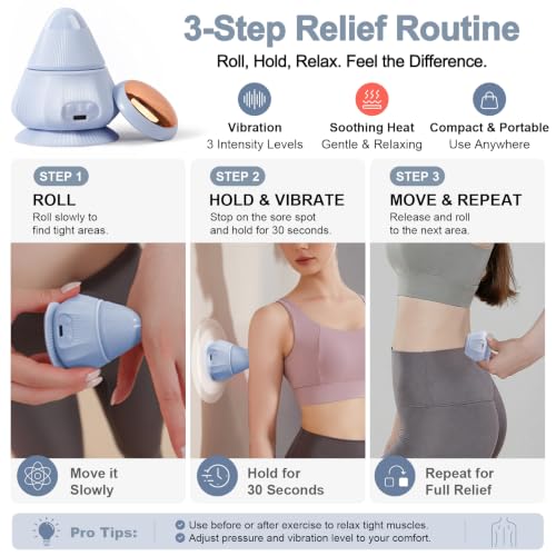Mini Muscle Massager with Heat and Vibration Ball Massage Head