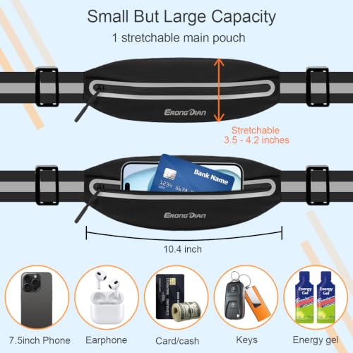 Slim Running Belt, Water Resistant Fanny Pack for Men Women Black - color: 01 - Black