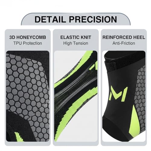 Ankle Brace 2 Pack, Adjustable Lace-Up Ankle Support with Stabilizing Straps, Breathable Compression Ankle Stabilizer for Running, Basketball, Sports & Daily Wear for Men & Women (Green)
