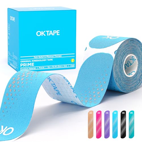 OK TAPE Synthetic Precut Kinesiology Tape for Protection, 2inx16.4ft 20PCS - color: Blue, size: 1 Rolls