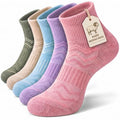 iCamter 5 Pairs Merino Wool Hiking Socks for Women Men - color: Army Green Apricot Blue Purple Red, size: 5-9