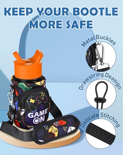 Miss Adola Kids Water Bottle Carrier, 10-18 Oz - color: Black Game On