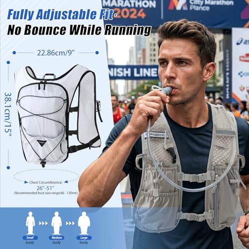 Running Hydration Vest Backpack with 1.5L Bladder for Men Women - color: grey, size: without hydration