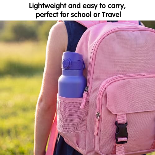 GOPPUS 17oz Insulated Water Bottle with Leak-Proof Flip Lid & Carry Handle,Double-Wall Stainless Steel Bottle for School,Outdoor,and the Gym（Purple） - color: Purple