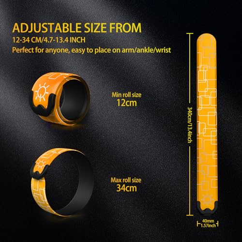 2 Pack LED Armband - Rechargeable Running Lights with Reflective Gear, High Visibility LED Wristband Lights - color: orange