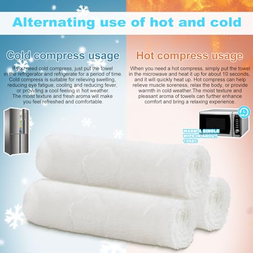 Hot or Cold Moist Cotton Towel Bulk Moist Towelettes Individually Wrapped - size: 1 Count (Pack of 200)