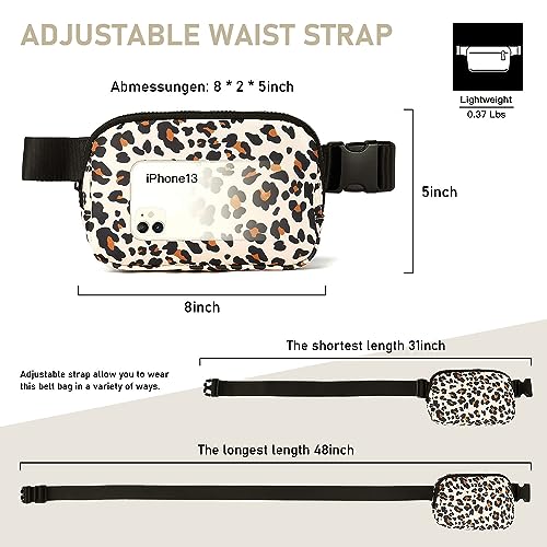 Fanny Pack, Adjustable Crossbody Waist Bag, Leopard - color: Leopard