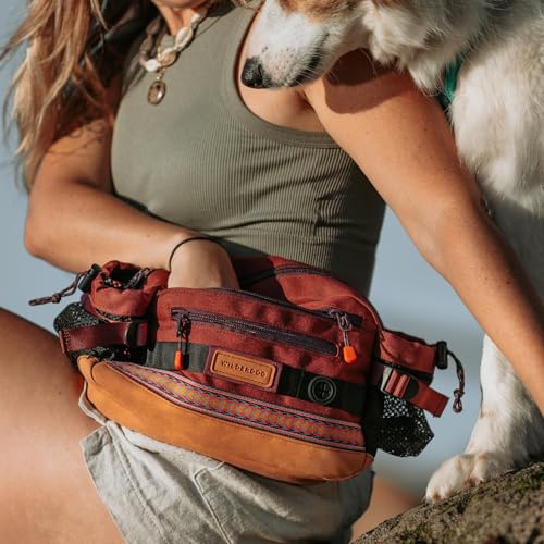 Wilderdog Mega Hip Pack with 3-Liter Capacity, Two Mesh Water Bottle Pockets, Interior Key Loops, Adjustable Straps, and Poop Bag Dispenser (Huckleberry) - color: Huckleberry