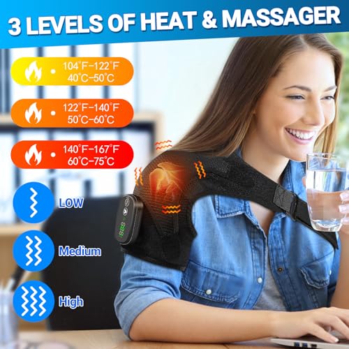 Shoulder Massager Heating Pad for Pain Relief Rotator Cuff, FSA Approved