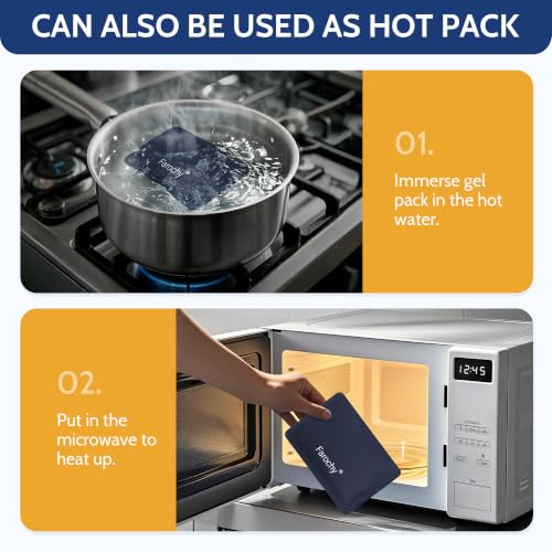 Reusable Ice Packs for Lunch Boxes, 4Pcs Soft Ice Packs for Cooler Gel Pack - color: Navy