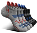 BULLIANT Men Running Ankle Socks 6Pack-Cushioned Support-Low Cut No Show - color: 6pairs-black/Gray Heather3099, size: 10-12