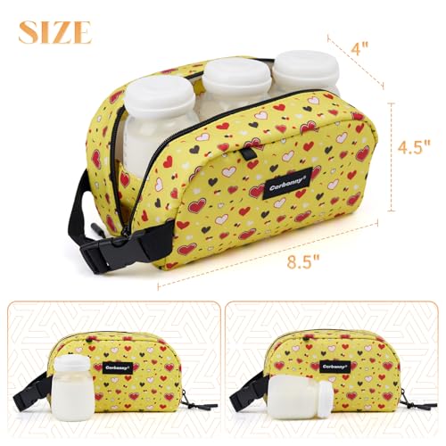 Cerbonny Small Cooler Bag,Freezable Lunch Bag,Built-in ice pack - color: Yellow-Heart
