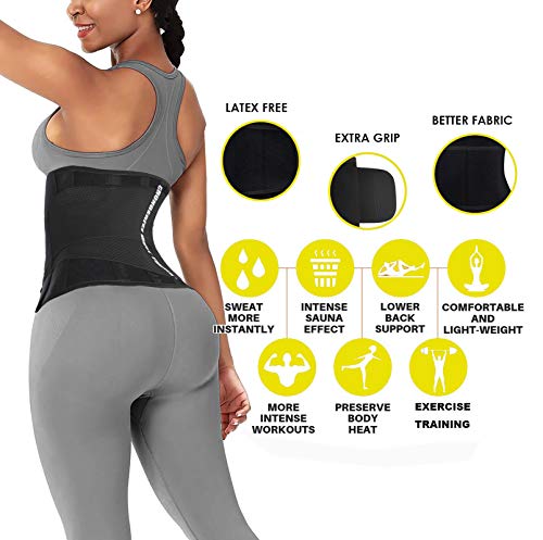 ChongErfei Waist Trainer Belt for Women & Man - Waist Trimmer Ab Belt - color: Black, size: Medium