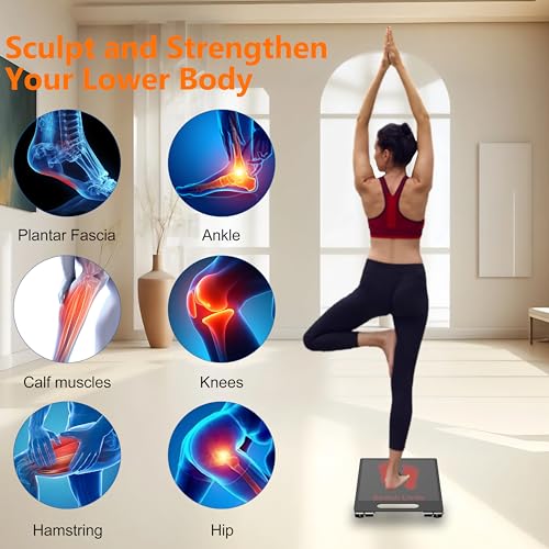Slant Board for Calf Stretching, Steel Squat Wedge Hold Up to 650LBS - color: Black