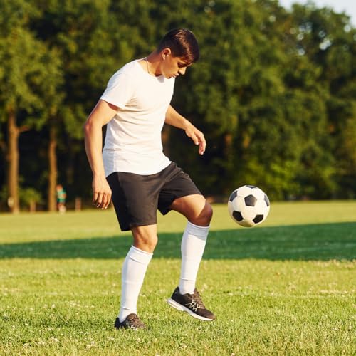 4 Pairs Leg Sleeves for Soccer, Shin Guard Sleeves Accompany Grip Socks, Youth Adults - color: Red