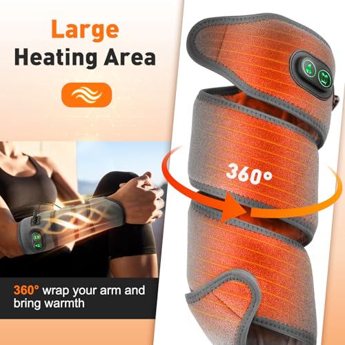 Elbow Heating Pad, Flexible Electric Heating Pads for Arm, Knee, Leg, Heated Pad with 4 Heat Settings and 3 Timer Modes, Wrap Around Heating Pad with 78" Long Charge Cord