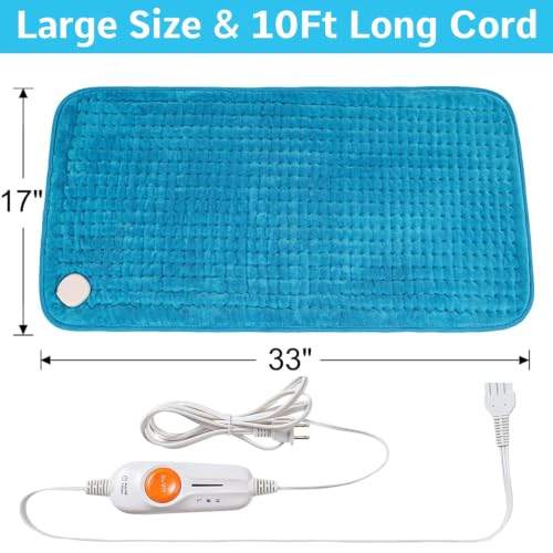 Boileau Electric Heating Pad for Back Relief, Extra Large 17"x33" XXXL - color: Blue