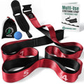 Stretch Strap with Loops Physical Therapy - Full Body Exercise Straps for Stretching with Detachable Foot - Leg & Calf Stretcher for Plantar Fasciitis, Physical Therapy, Pain Relief, and Flexibility - color: Red
