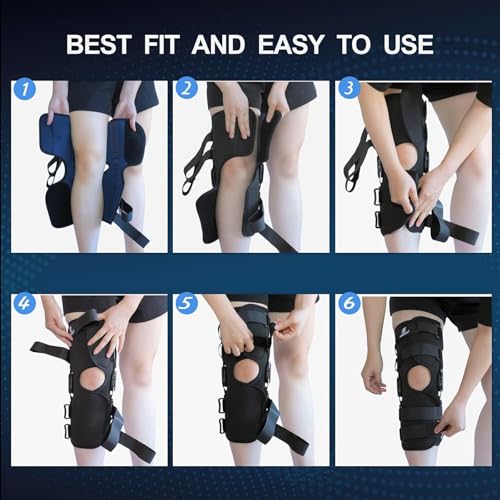 T TIMTAKBO Upgraded Hinged Knee Brace 16in Unisex Dual Metal Hinges Support - size: Small