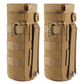 FRTKK Tactical MOLLE Water Bottle Pouch with Drawstring Open Top & Mesh Bottom, Military Water Bottle Holder Bag Sports Travel Hydration Carrier - color: Tan