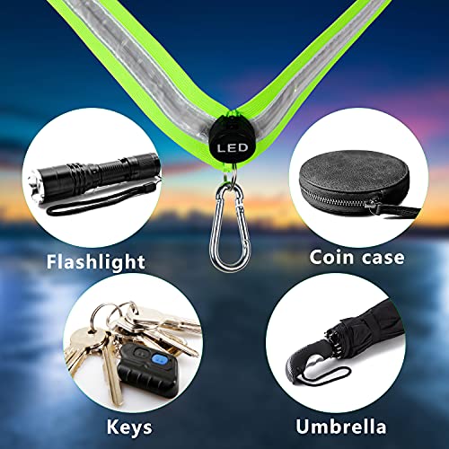 LED Night Running Gear High Visibility LED Flashing Sash Outdoor Running Cycling Hiking Jogging Rechargeable Illuminating Gear for Men and Women Night Safety Walking - color: Green