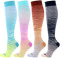 LEVSOX Compression Socks Women and Men, 20-30mmHg, Best for Nurses, Travel, Pregnancy - color: 4 Pairs Tie Dye 2, size: Small